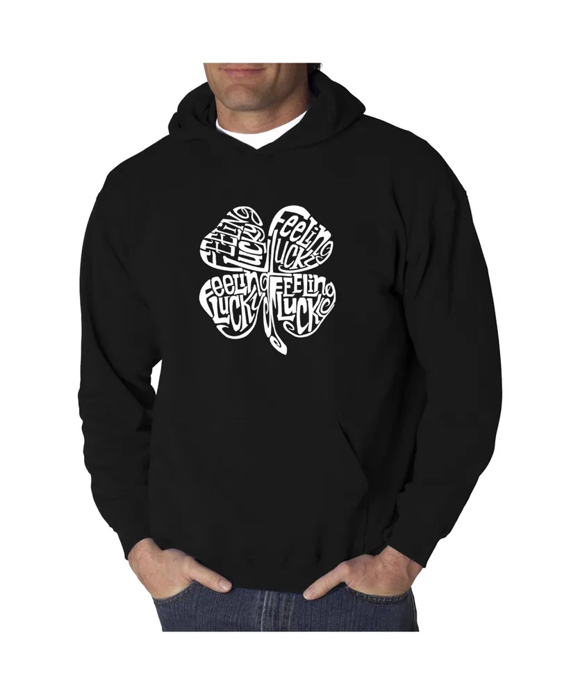 La Pop Art Men's Word Hooded Sweatshirt - Feeling Lucky