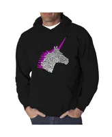 La Pop Art Men's Word Hooded Sweatshirt - Unicorn
