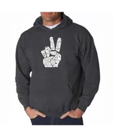 La Pop Art Men's Word Hooded Sweatshirt - Peace Fingers