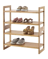 Trinity Bamboo Shoe Rack, Pack of 2