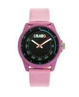 Crayo Unisex Jolt Light Pink Leatherette Strap Watch 34mm