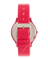 Crayo Unisex Jubilee Hot Pink Leatherette Strap Watch 36mm