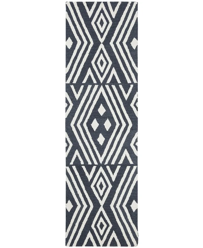 Lauren Ralph Lauren Imani Geometric LRL6609N Slate 2'3" X 8' Runner Area Rug