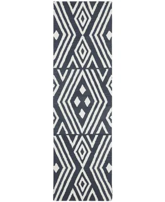 Lauren Ralph Lauren Imani Geometric LRL6609N Slate 2'3" X 8' Runner Area Rug