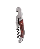 True Brands Wood Handle Double-Hinged Waiter's Corkscrew