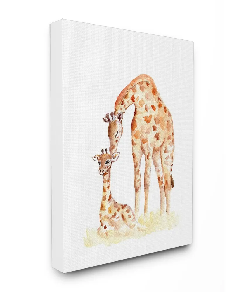 Stupell Industries Giraffe Family Illustration Canvas Wall Art, 16" x 20"