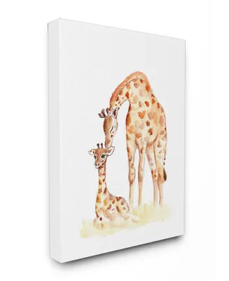 Stupell Industries Giraffe Family Illustration Canvas Wall Art, 16" x 20"
