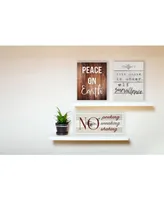 Stupell Industries Peace On Earth Distressed Wood Typography Wall Plaque Art, 10" x 15"