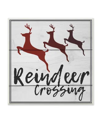 Stupell Industries Reindeer Crossing Sign Wall Plaque Art, 12" x 12"