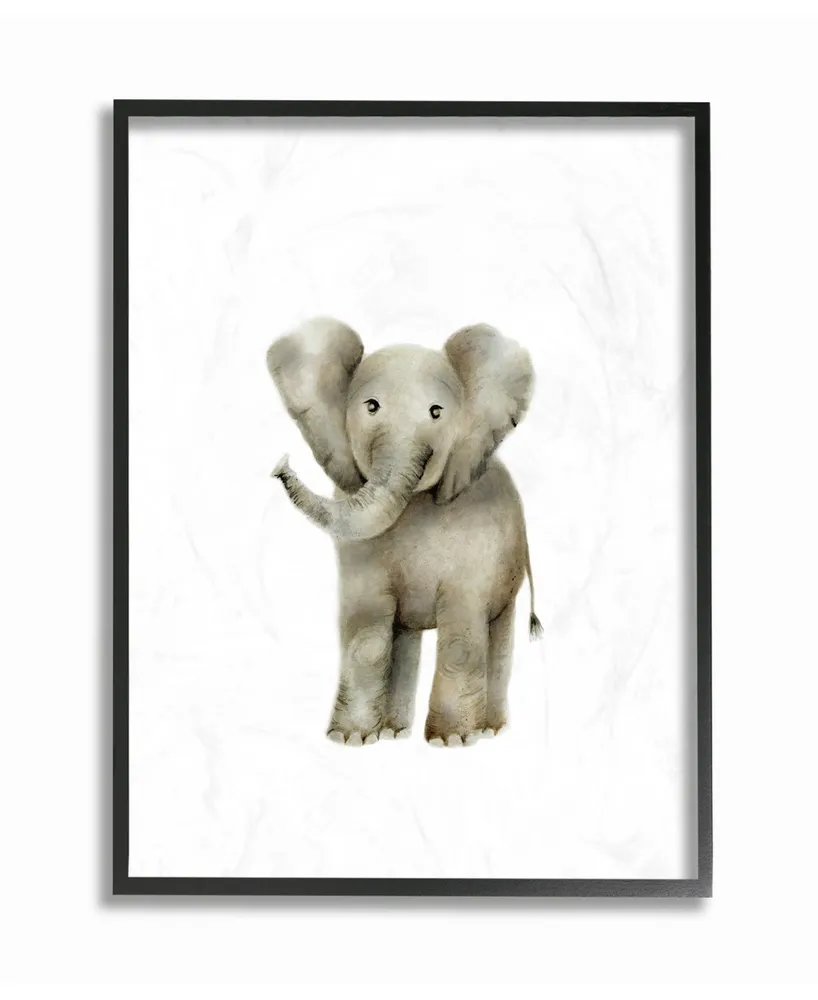 Stupell Industries Happy Baby Elephant Illustration Framed Giclee Art, 16" x 20"