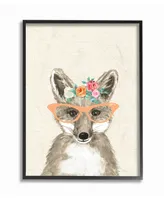 Stupell Industries Woodland Fox with Cat Eye Glasses Framed Giclee Art, 11" x 14"