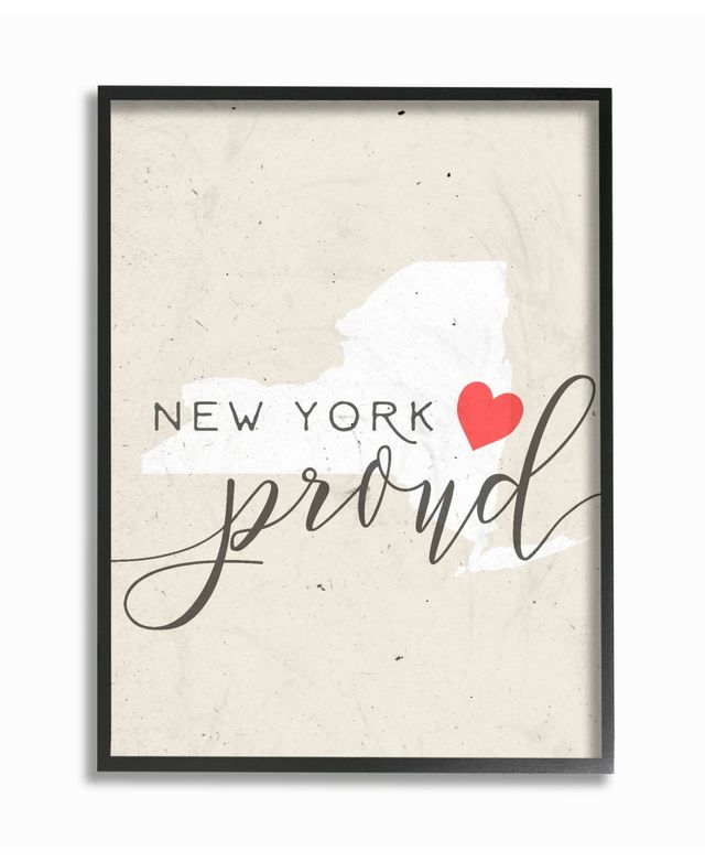 Stupell Industries New York Proud with Heart Framed Giclee Art, 11" x 14"