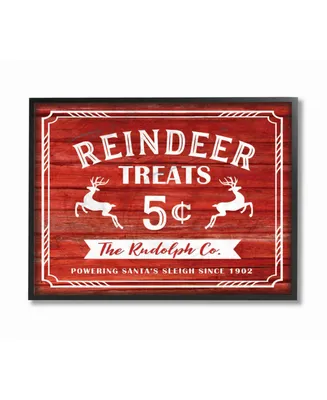 Stupell Industries Reindeer Treats Vintage-Inspired Sign Framed Giclee Art, 11" x 14"