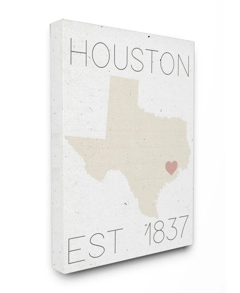 Stupell Industries Houston Est 1837 Canvas Wall Art, 16" x 20"