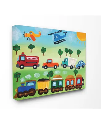 Stupell Industries The Kids Room Planes, Trains, and Automobiles Canvas Wall Art