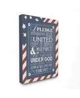 Stupell Industries Home Decor Pledge of Allegiance with American Flag Background Canvas Wall Art