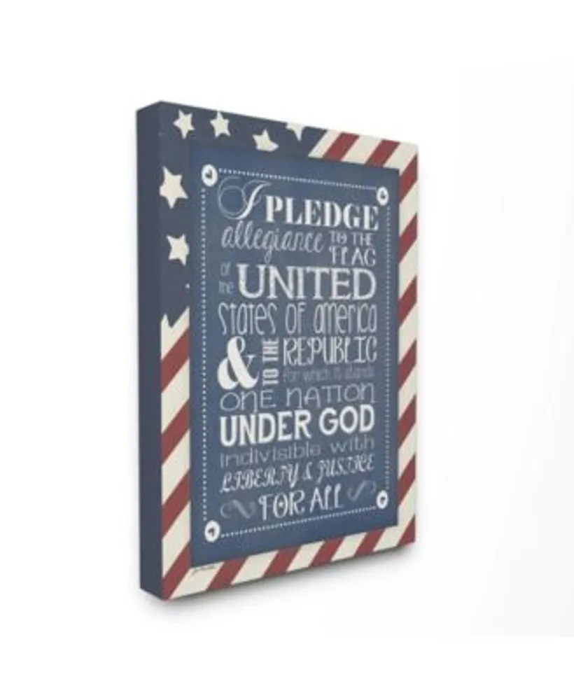 Stupell Industries Home Decor Pledge Of Allegiance With American Flag Background Art Collection