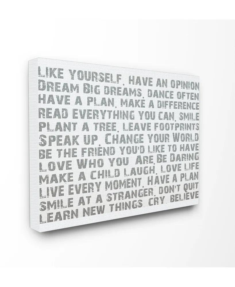 Stupell Industries Home Decor Like Yourself Inspirational Typography Cavnas Wall Art, 16" x 20"