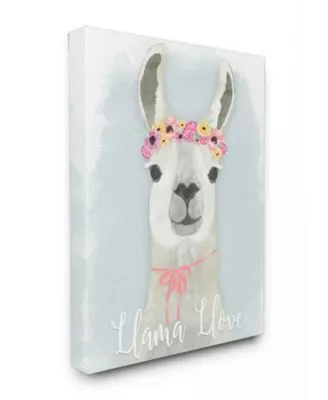 Stupell Industries Llama Love Pink Flower Tiara Art Collection