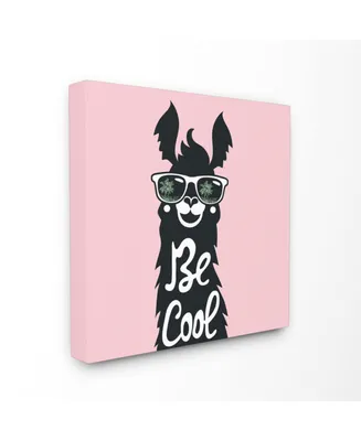 Stupell Industries Be Cool Llama with Sunglasses Canvas Wall Art