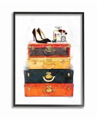 Stupell Industries Luggage Stack Shoes Makeup Wall Art Collection