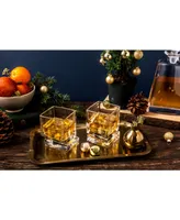 JoyJolt Carre Square Whiskey Glasses, Set of 4