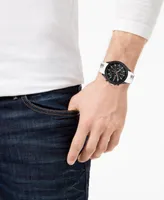 Boss Men's Chronograph Velocity White Silicone Strap Watch 45mm