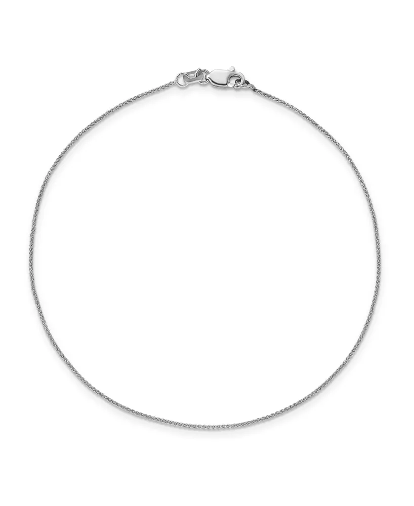 Spiga Chain Anklet in 14k White Gold