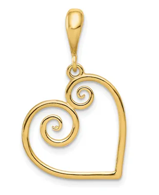 Heart Charm 14k White or Yellow Gold
