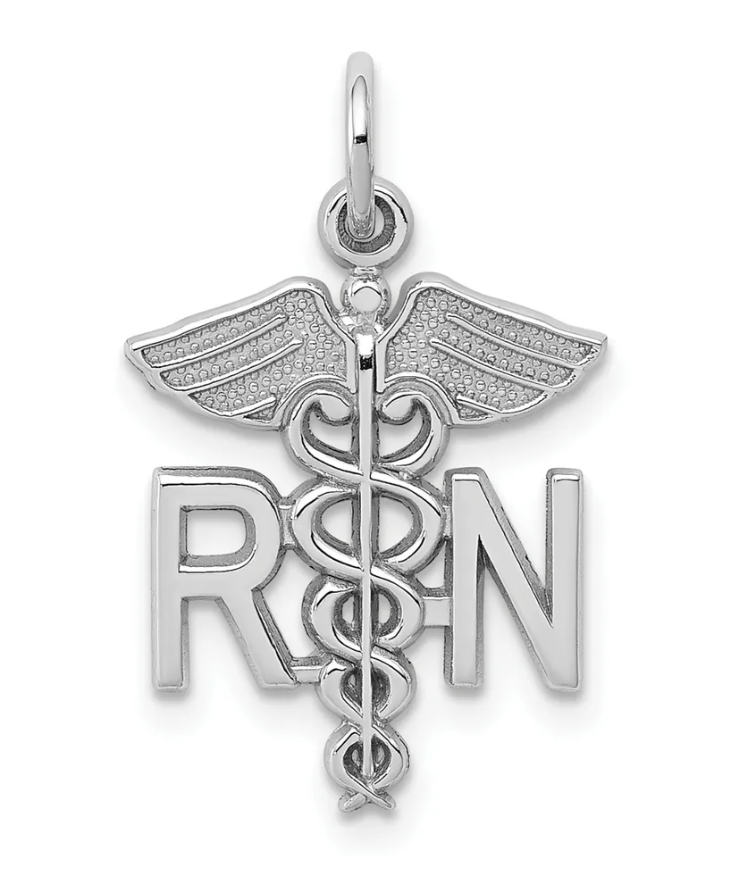 Registered Nurse Charm in 14k White Gold