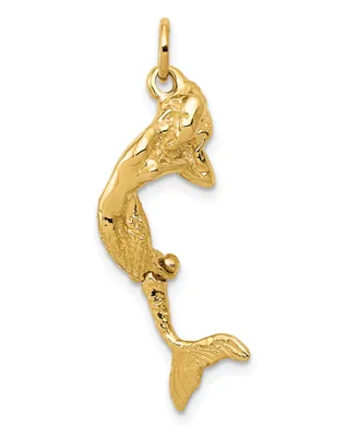 Mermaid Charm In 14k Yellow Gold