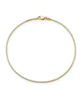 Box Chain Anklet in 14k Yellow Gold