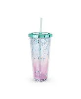 Blush Mermaid Glitter Drink Tumbler