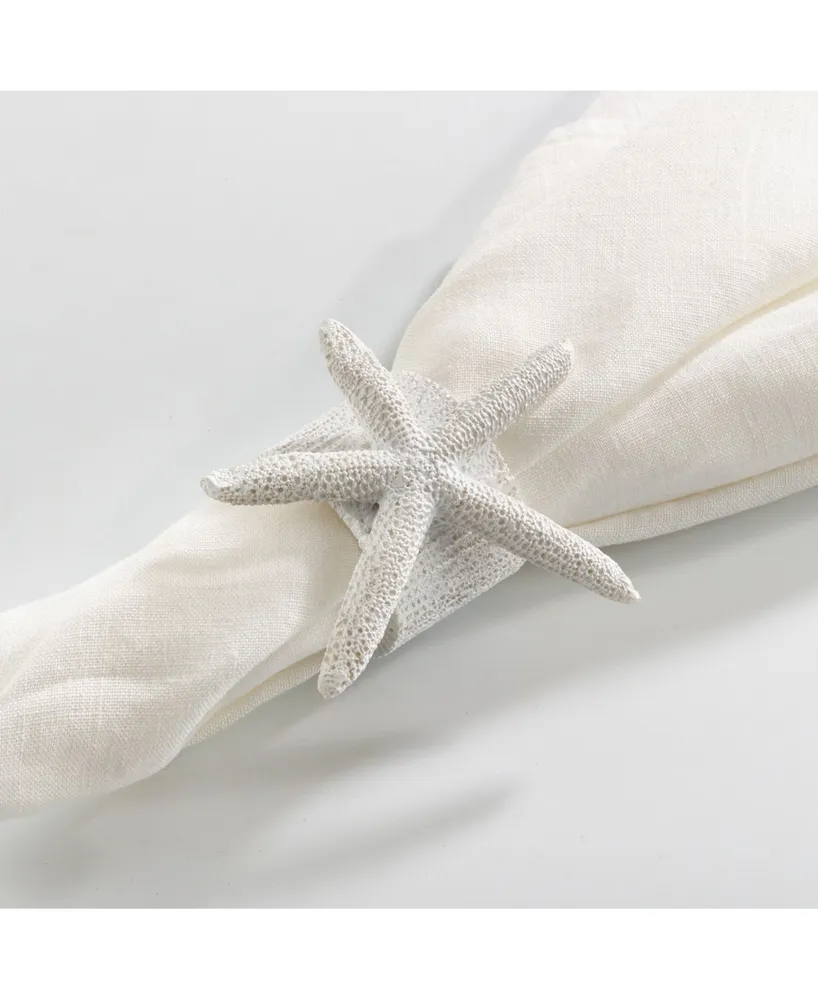 Saro Lifestyle Neptune Collection Starfish Napkin Ring, Set of 4