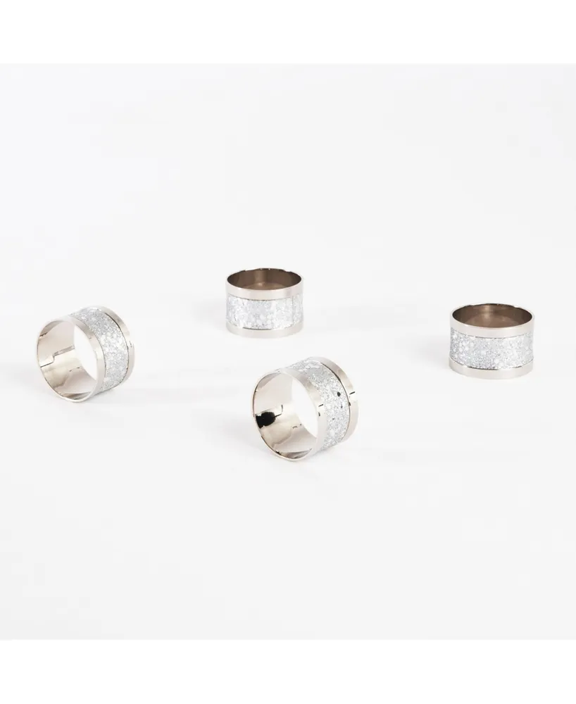 Saro Lifestyle Sparkling Design Napkin Ring, Set of 4