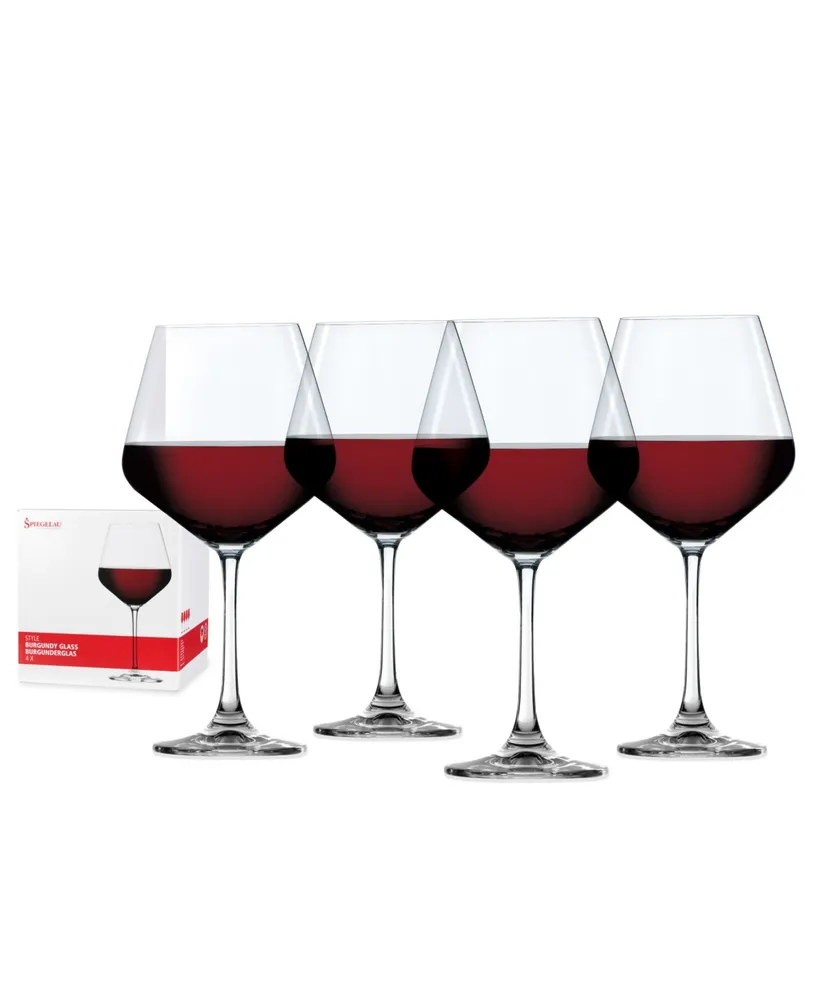 Spiegelau Style Burgundy Wine Glasses, Set of 4, 22.6 Oz