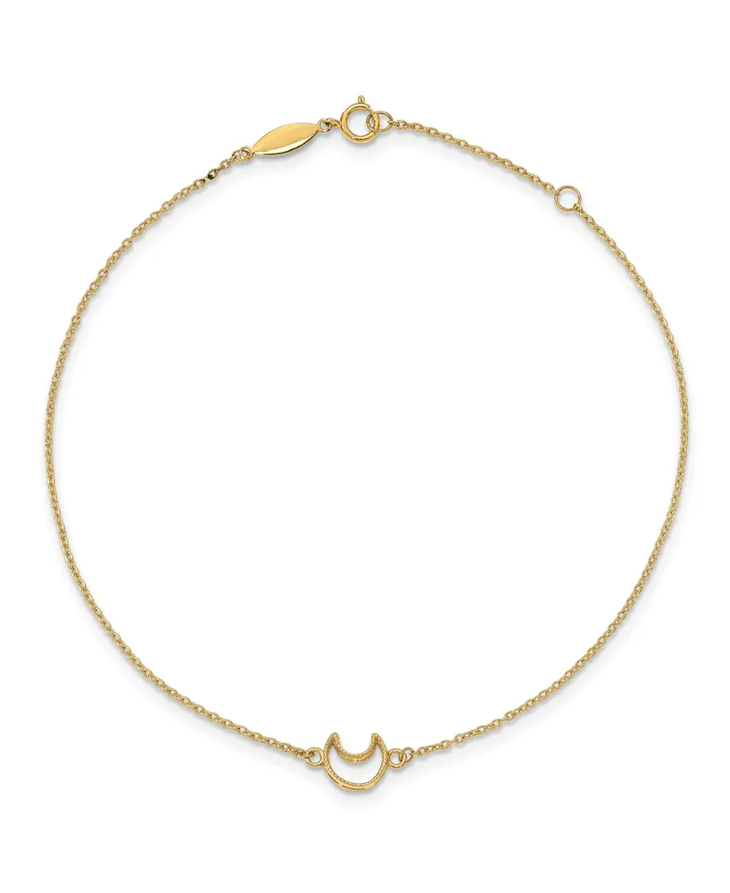 Polished Moon Anklet in 14k Yellow Gold