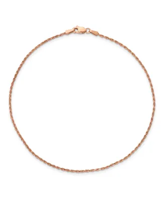 Rope Chain Anklet in 14k Rose Gold