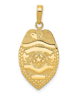 Police Badge Pendant 14k Yellow Gold
