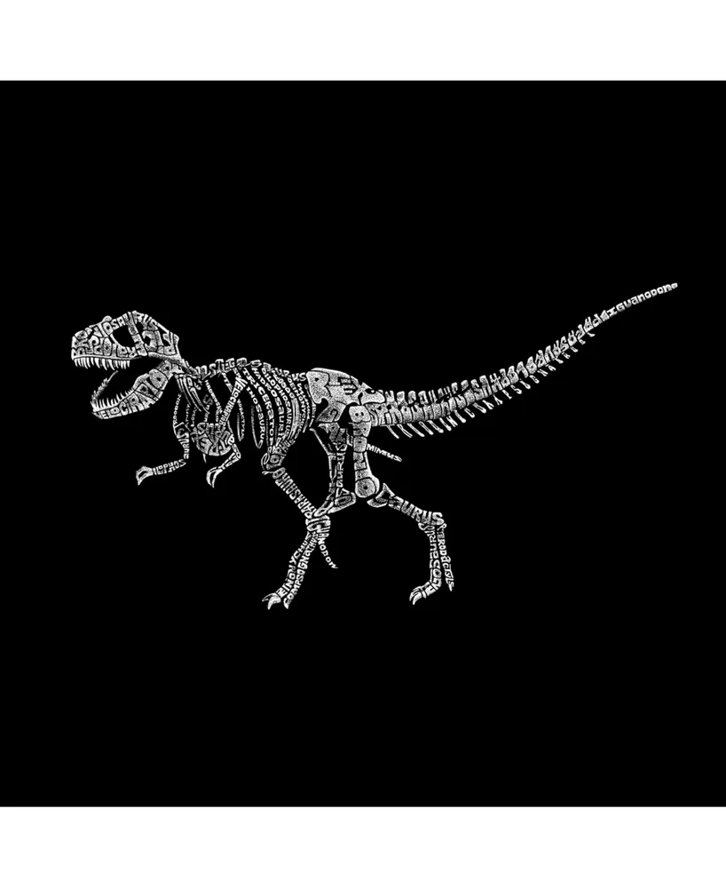 La Pop Art Men's Word Long Sleeve T-Shirt - Dinosaur T-Rex Skeleton