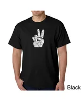 La Pop Art Men's Word T-Shirt - Peace Fingers