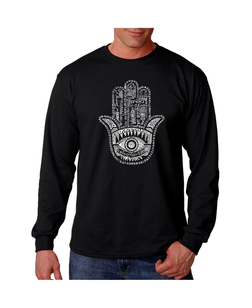 La Pop Art Men's Word Long Sleeve T-Shirt - Hamsa