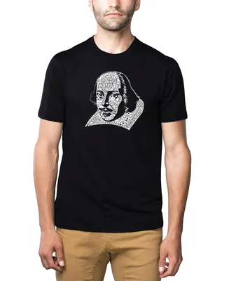La Pop Art Men's Premium Word T-Shirt - Shakespeare