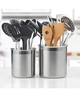 Cook N Home 2PC Stainless Steel Utensil Holder Set, Silver