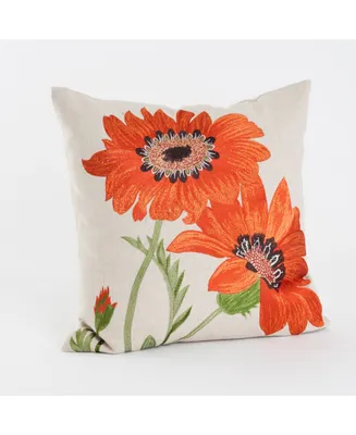 Saro Lifestyle Le Tournesol Embroidered Decorative Pillow, 18" x