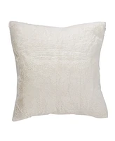 Saro Lifestyle Brushed Metallic Foil Printed Faux Fur Decorative Pillow, 15" x