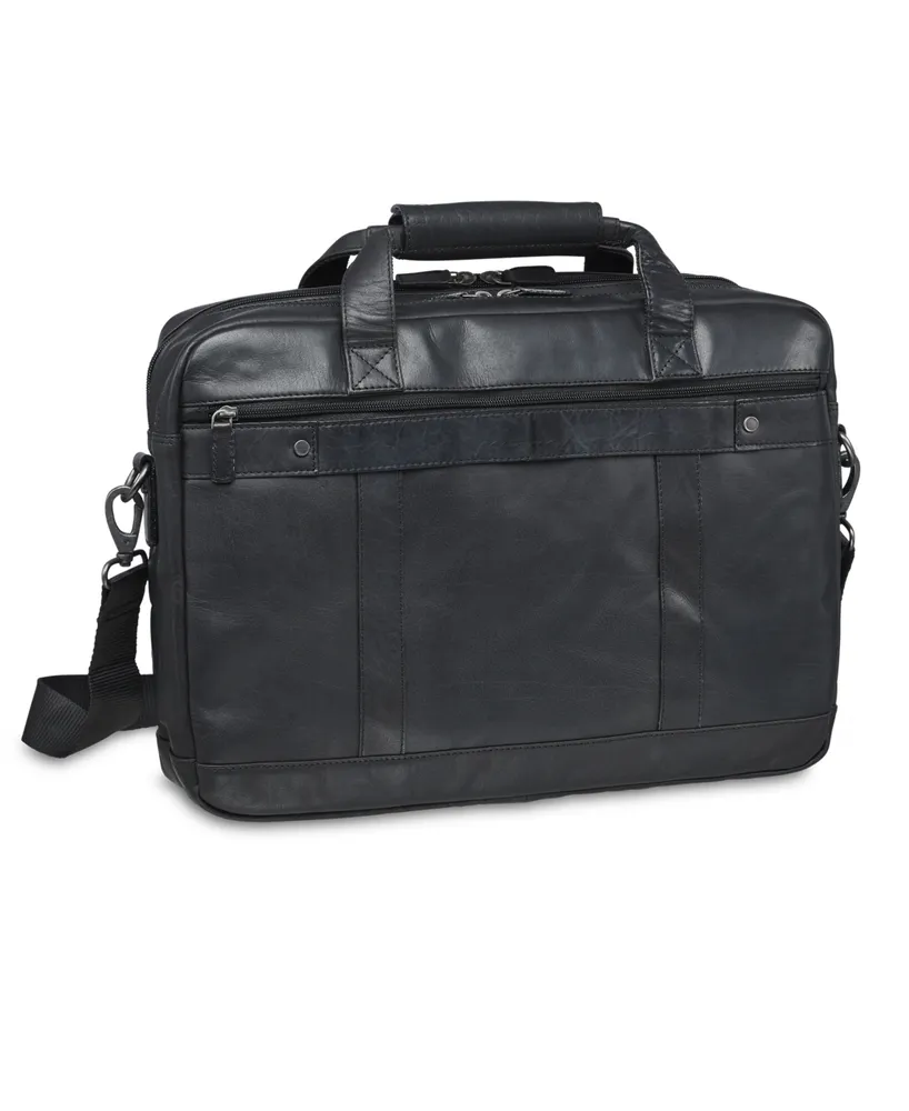 Mancini Buffalo Collection Double Compartment Laptop Briefcase