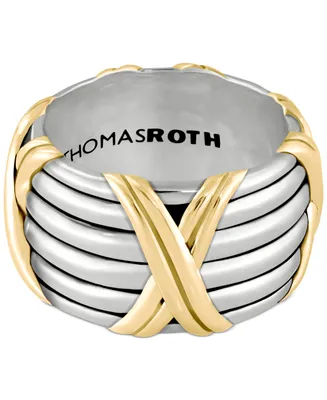 Peter Thomas Roth Wide Crisscross Ring Sterling Silver & Gold-Plate