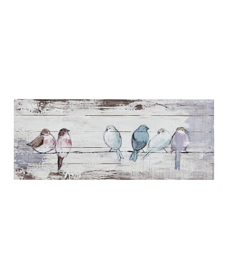 Madison Park Perched Birds Hand Painted Wood Plank