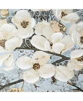 Madison Park Luminous Bloom Gold Foil Floral Hand Embellished Canvas Art